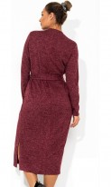 Женское платье миди бордовое размеры от XL ПБ-681, фото 2
