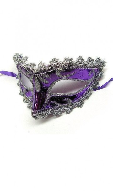 Карнавальная венецианская маска фиолетовая А-1038