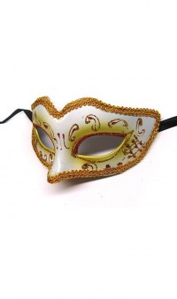 Карнавальная венецианская маска золотая А-1039