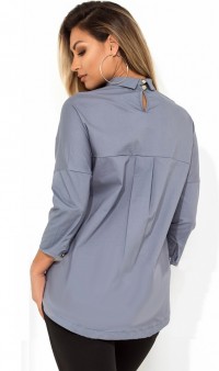 Красивая блуза асимметричная серая со шлейфом размеры от XL 3163, фото 2