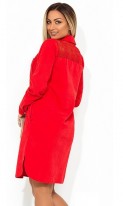 Красное платье с застежкой из пуговиц по всей длине размеры от XL ПБ-709, фото 2