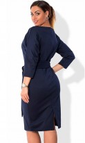 Стильное платье миди темно-синее размеры от XL ПБ-727, фото 2