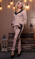Женский персиковый костюм кофта и штаны КТ-340 фото 3