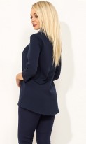 Женский синий деловой костюм КТ-327 фото 2