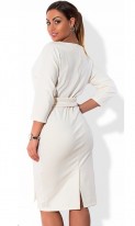 Женское платье миди белое размеры от XL ПБ-729, фото 2