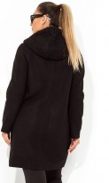 Черное кашемировое пальто с каракулем размеры от XL 5110, фото 2