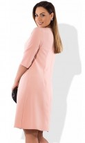 Экстравагантное розовое офисное платье размеры от XL ПБ-804, фото 2
