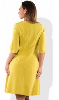 Экстравагантное желтое офисное платье размеры от XL ПБ-806, фото 2