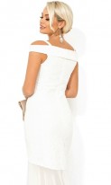 Гипюровое платье с воротником анжелика белое Д-1666 фото 2