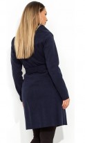 Кашемировое пальто на запах темно синее размеры от XL 5106, фото 2