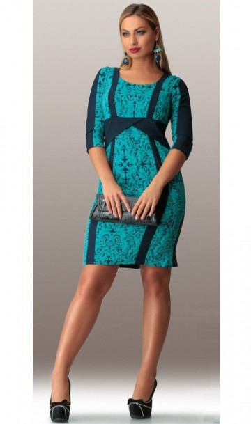 Красивое женское платье мини двухцветное размеры от XL ПБ-321, фото