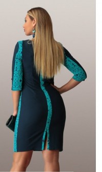 Красивое женское платье мини двухцветное размеры от XL ПБ-321, фото 2