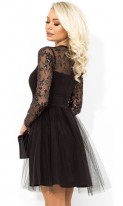 Платье беби долл с фатиновой юбкой черное Д-1674 фото 2