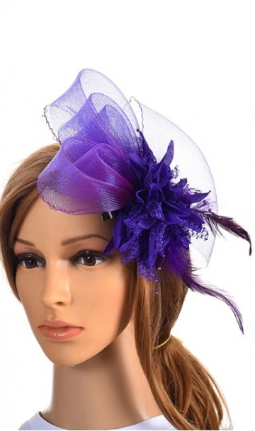 Женская дизайнерская шляпка фиолетовая А-1098