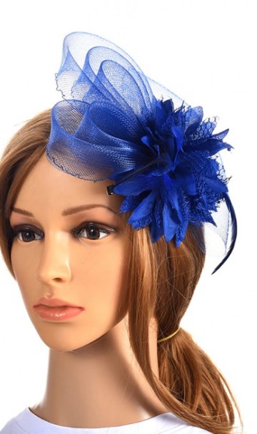 Женская дизайнерская шляпка синяя А-1102