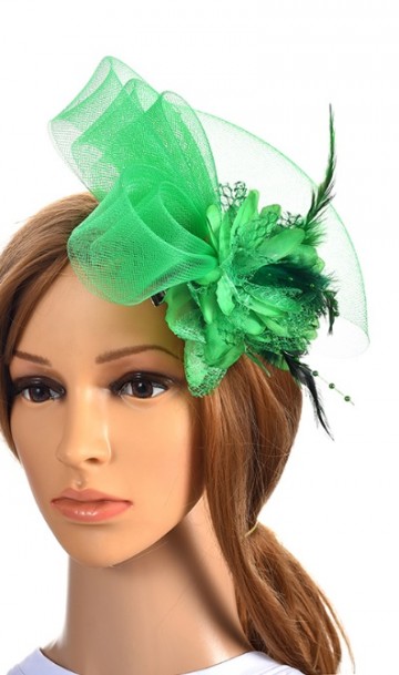 Женская дизайнерская шляпка зеленая А-1099