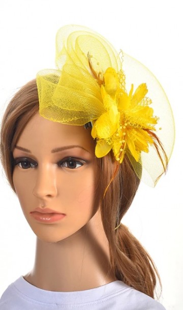 Женская дизайнерская шляпка желтая А-1100
