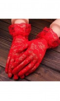 Красные кружевные перчатки А-1131