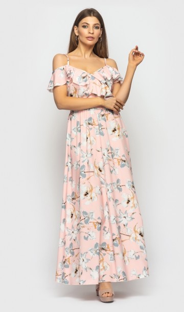 Легкое летнее платье розовое Д-235