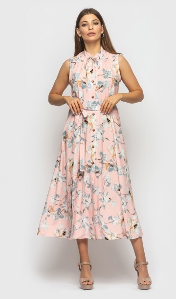 Летнее платье розовое Д-1278