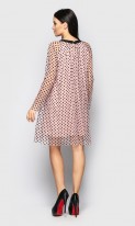 Платье в мелкий горошек розовое Д-597 фото 3