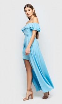 Романтичное платье голубое Д-529 фото 2