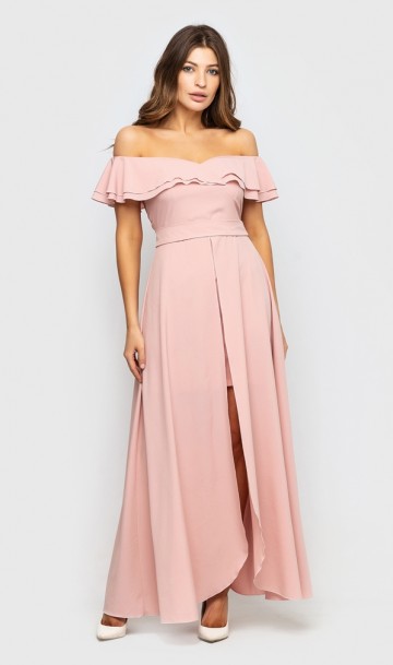 Романтичное платье розовое Д-532