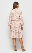Романтичное платье с завязками розовое Д-1272 фото 3