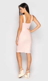 Стильное платье с молнией розовое Д-1194 фото 3