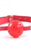 Кляп шар для БДСМ и ролевых игр красный А-1226 фото 2