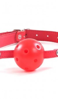 Кляп шар для БДСМ и ролевых игр красный А-1226 фото 2