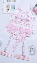 Розовый комплект соблазнительного белья П-859 фото 7