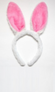 Ушки зайки кролика зайчика белые с розовым, фото 2