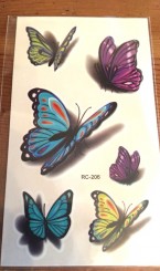 Временная татуировка Бабочки 3D, фото 2