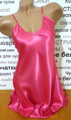 Атласный халат с пеньюаром розовый, фото 3