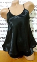 Атласная пижама черная, фото 2