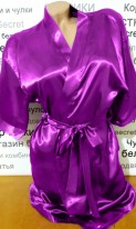 Атласный халат фиолетовый, фото 2
