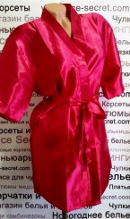 Атласный халат бордовый, фото 2
