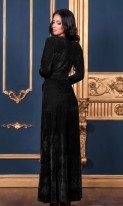 Бархатное длинное платье черное Д-368 фото 2
