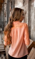 Кружевная блуза персиковая СК-153 фото 2
