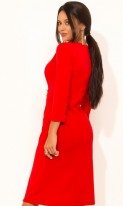 Экстравагантное красное платье с пуговками Д-550 фото 2