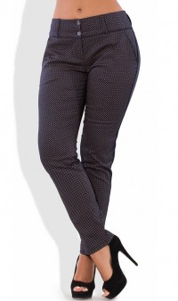 Летние лиловые брюки из стрейч коттона 1295