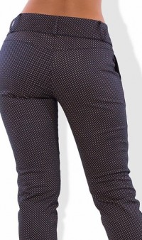 Летние лиловые брюки из стрейч коттона 1295 фото 2