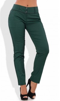 Летние зеленые брюки из стрейч коттона 1294
