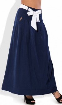 Летняя длинная синяя юбка 1265