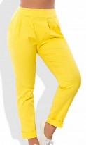 Желтые льняные брюки 1286