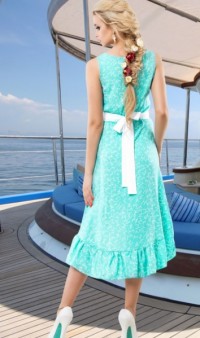 Оригинальное голубое летнее платье Д-092 фото 2