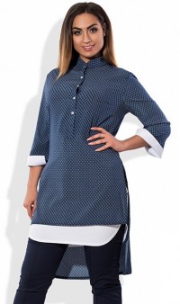 Рубашка-фрак удлиненная с эффектом двухслойности размеры от XL 3038 , фото