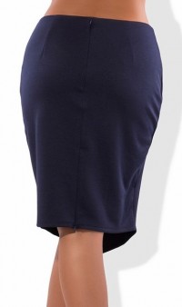 Темно-синяя юбка из французского трикотажа 1301 фото 2
