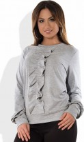 Блузка-свитшот серая размеры от XL 3093 , фото